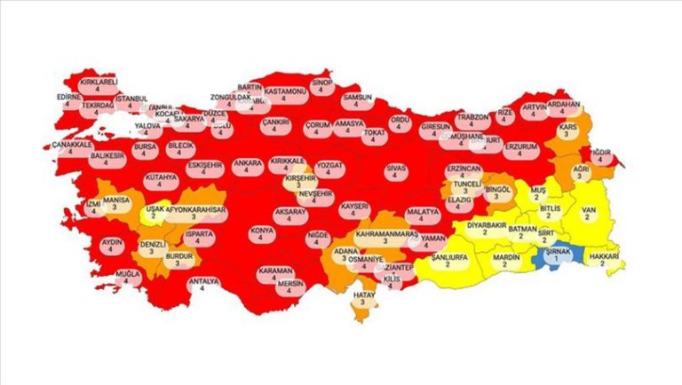 Son dakika… Türkiye 29 Mart yeni risk haritası açıklandı